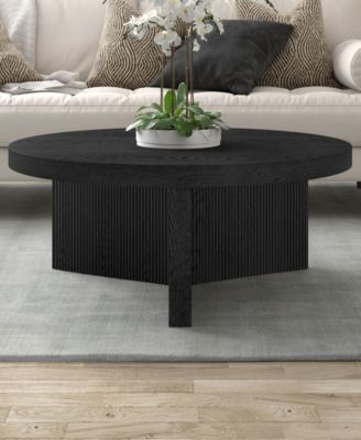 Holm 36" Wood Wide Round Coffee Table