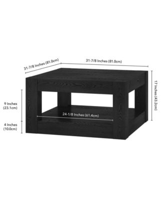 Hughes 32" Wood Wide Square Coffee Table