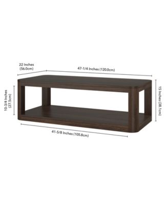 Stellan 47" Wood Wide Rectangular Coffee Table