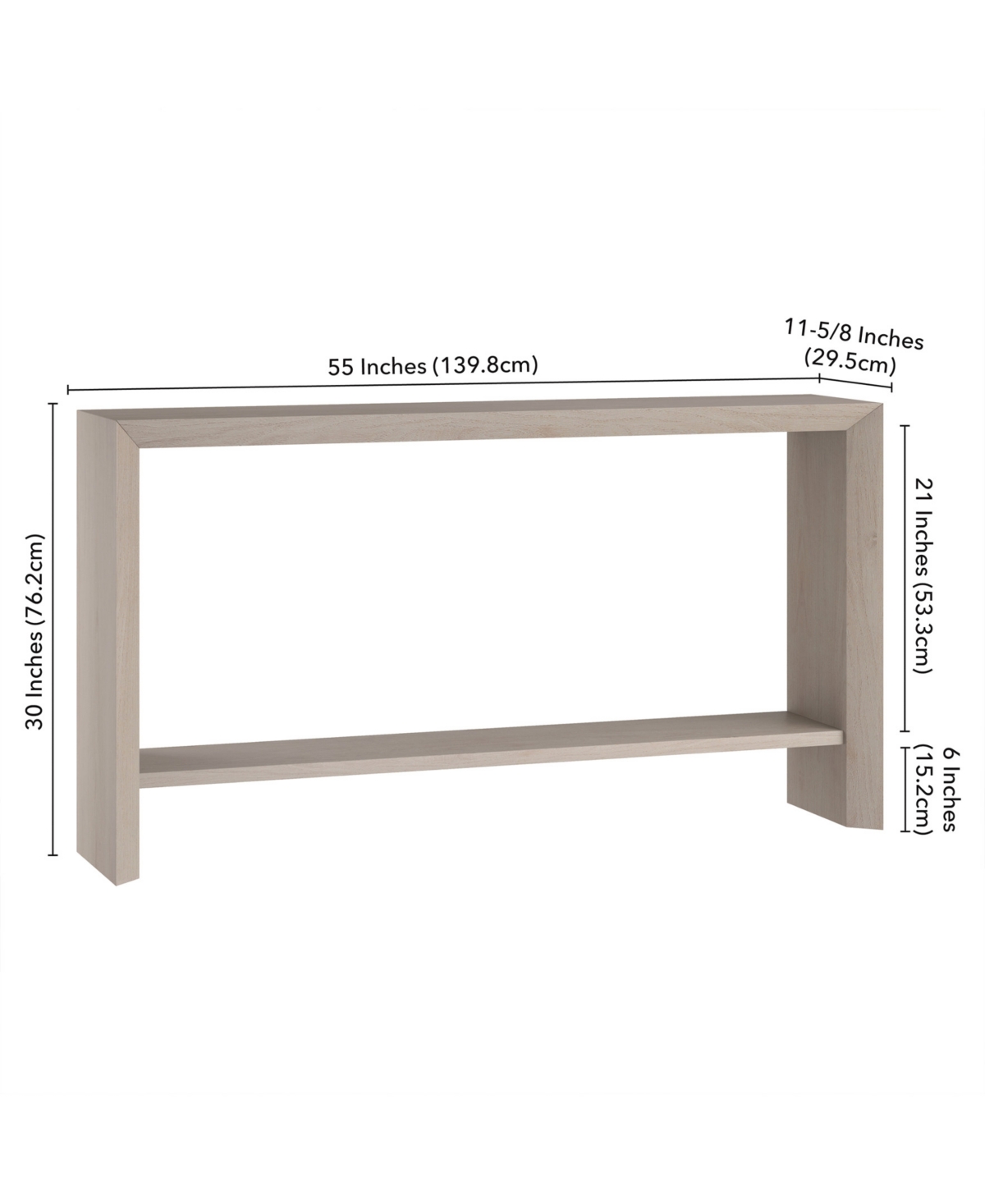 Hudson & Canal Osman 55" Wood Wide Rectangular Console Table