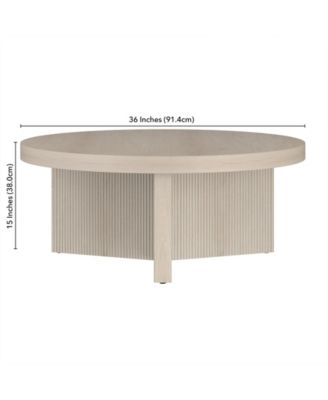 Holm 36" Wood Wide Round Coffee Table