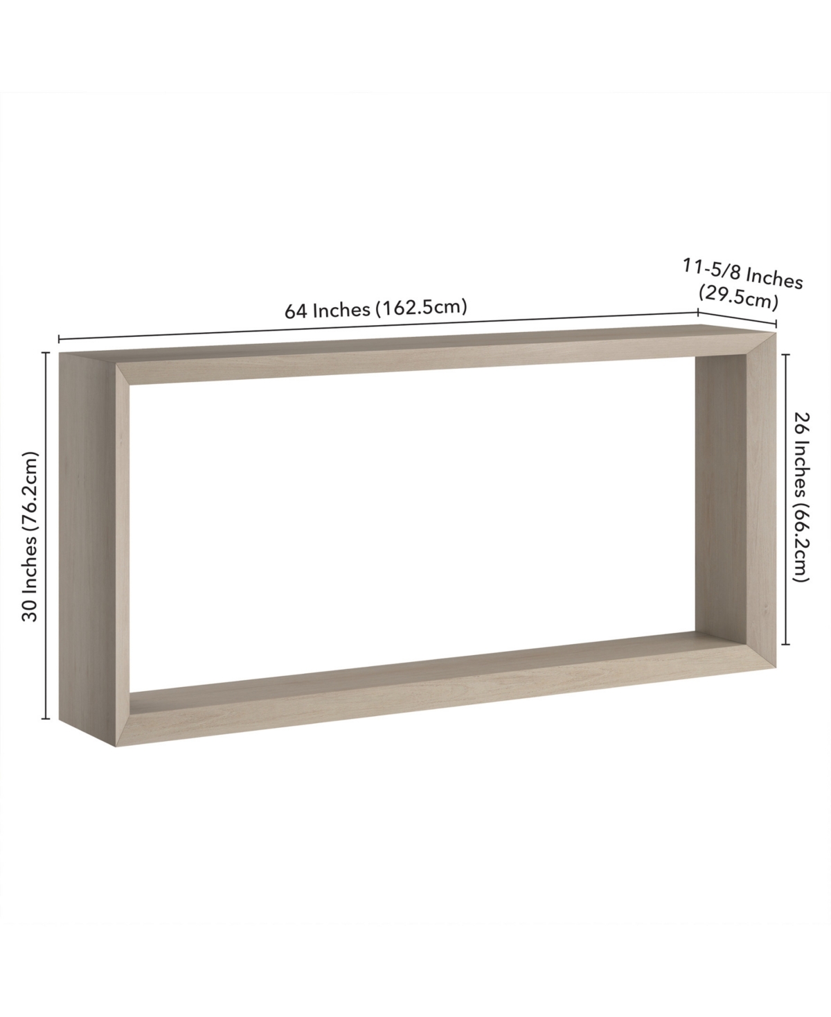 Hudson & Canal Osmond 64" Wood Wide Rectangular Console Table