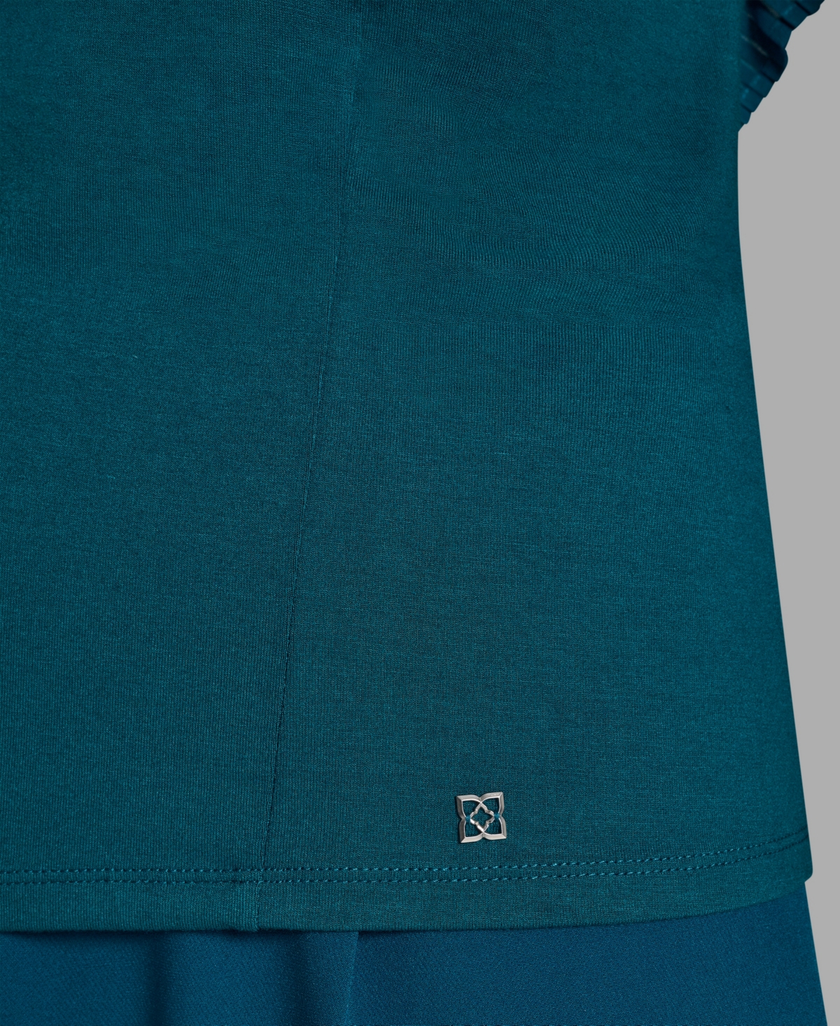 Bcbg Women's Pleated Mock Neck Flutter Sleeve Top In Blue