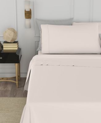 Brushed Cool Crisp 225-Thread Count Solid Cotton 3-Pc. Sheet Set, Twin XL