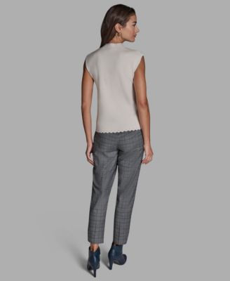 Women's Sleeveless Mock Neck Knit Top