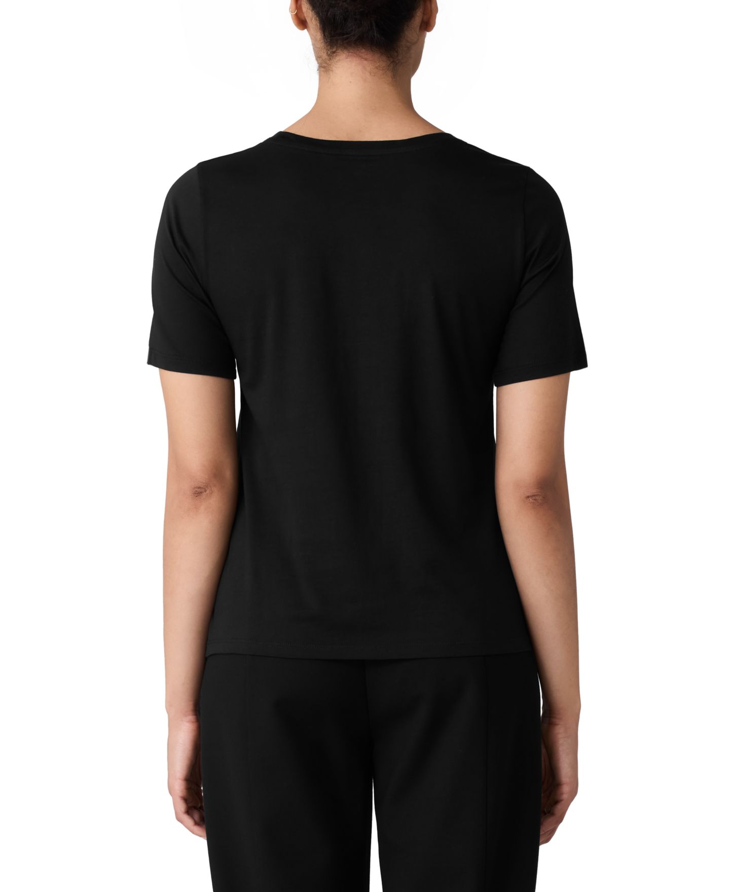 Женская футболка Eileen Fisher Round Neck, цвет: Чёрный — фото 4