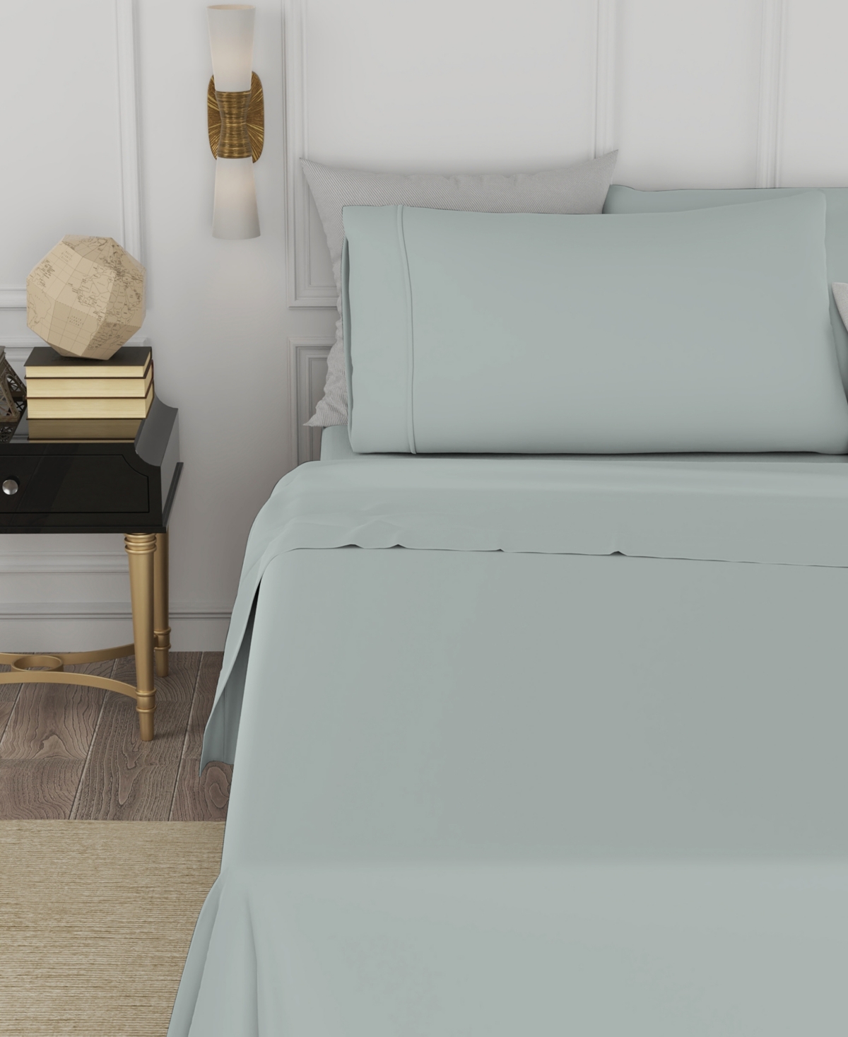 Color Sense Brushed Cool Crisp Solid Cotton 4-pc. Sheet Set, Queen In Gray