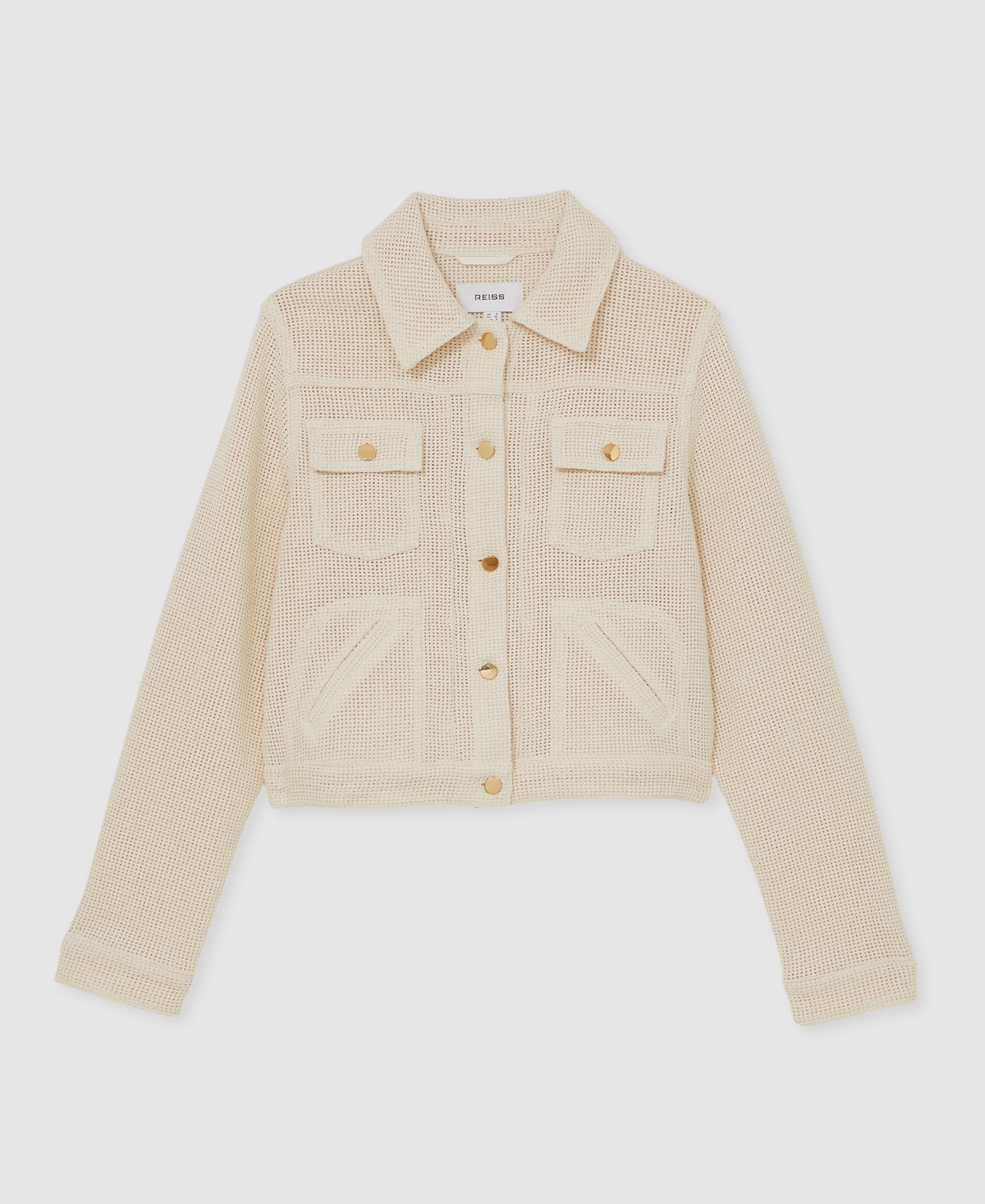 Reiss Women's Renzo Textured Trucker Jacket