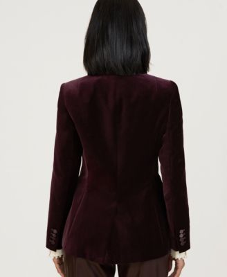 Women's Elia Velvet Single-Breasted Suit Blazer