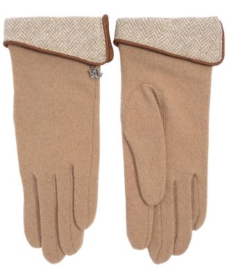 Pattern Cuff with Logo Charm Glove