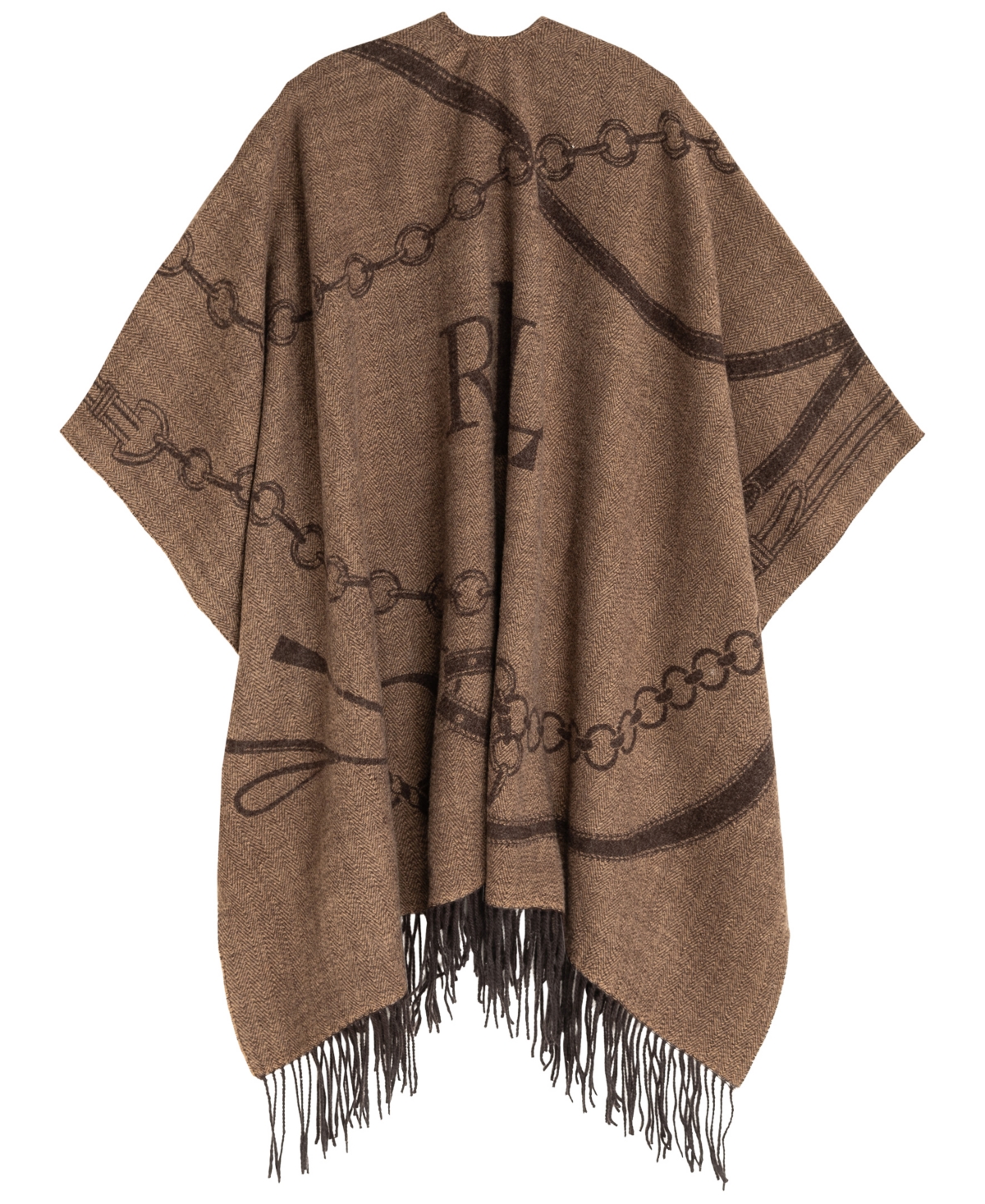 Lauren Ralph Equestrian Jacquard Oversized Ruana