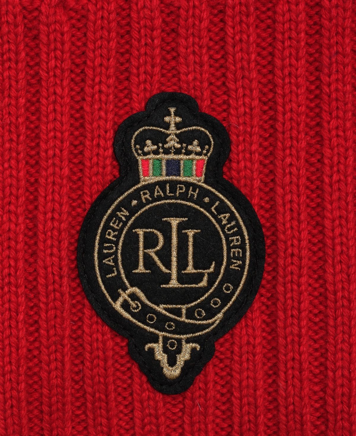 Ralph Lauren Cable Crest Patch Scarf In Red