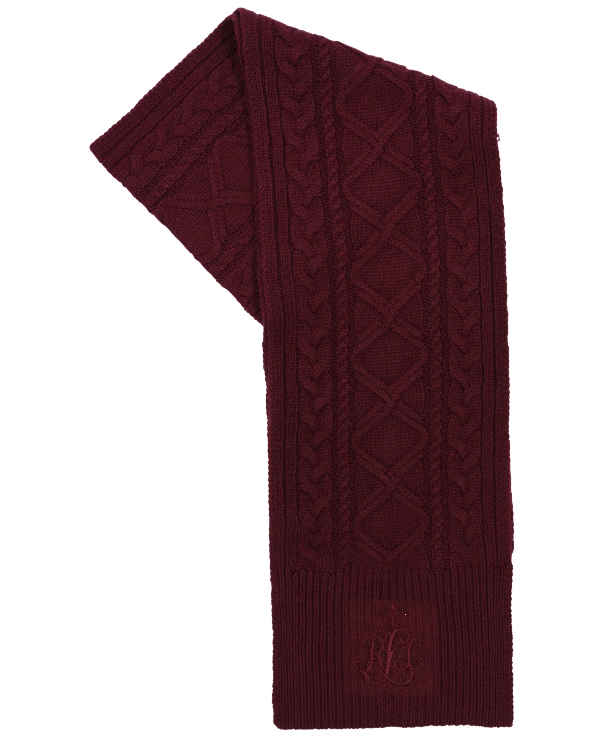 Lauren Ralph Lauren Cable Scarf With Direct Embroidery And Stones