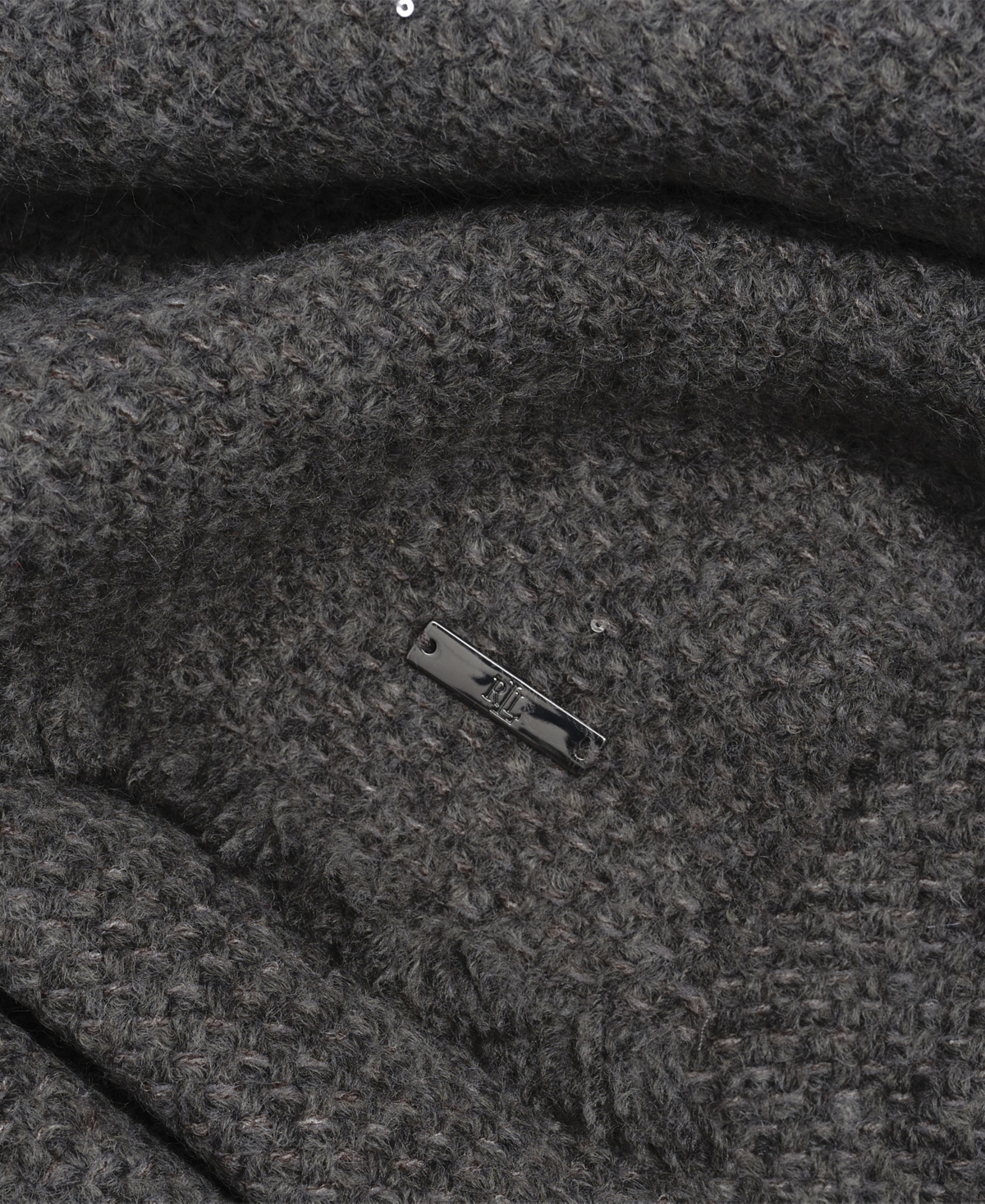 Ralph Lauren Soft Basket Weave Scarf In Gray