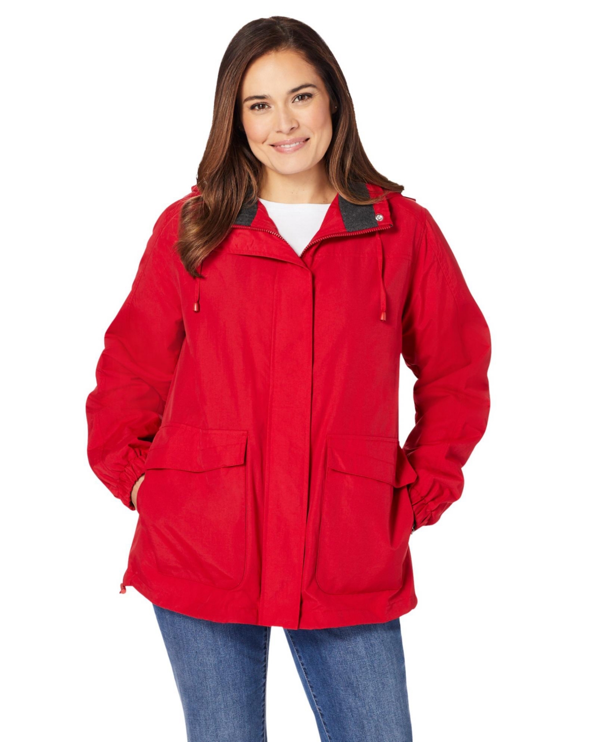 Woman Within Women's Fleece-Lined Taslon Jacket