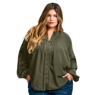Women's Gabby Embroidered Pintuck Shirt