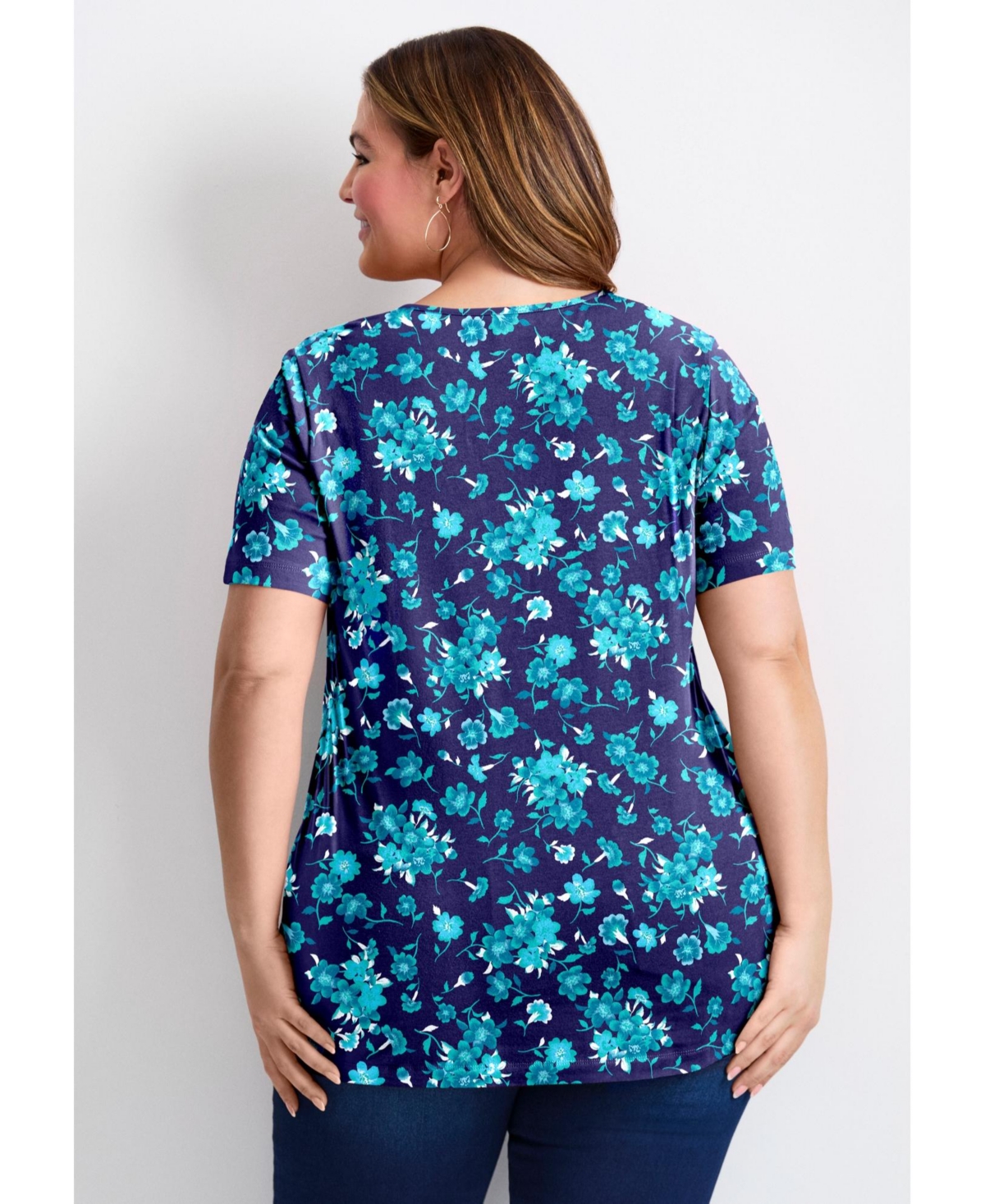 Avenue Women's Triple Keyhole Short Sleeve Tee