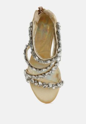 Womens Korna Diamante Embellished Stiletto Heel Sandals