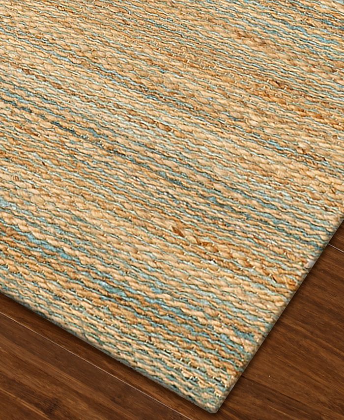 D Style CLOSEOUT! Natural Jute Teal 3'6" x 5'6" Area Rug Macy's