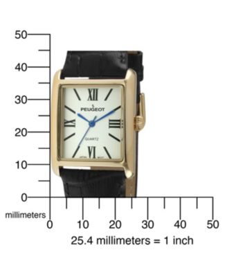 Women's Tank Watch Roman Dial Black Leather Strap