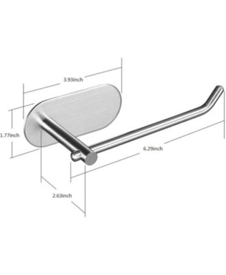 2.63"×6.29"  Adhesive Toilet Paper Holder - MST001 Self Adhesive Toilet Roll Holder for Bathroom Kitchen Stick on Wall Stainless Steel Brushed