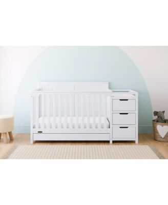 Hadley 5-in-1 Convertible Crib and Changer with Drawer (White)