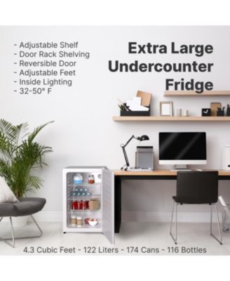 Premium 122 L Solid Door 4.3 Cu. Ft. Freestanding Under-Counter Mini Fridge in White