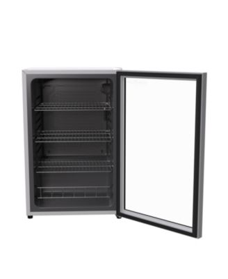 Premium 131 L Glass Door Beverage Refrigerator 4.6 Cu. Ft. Freestanding Mini Fridge in White