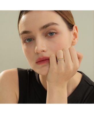 Thin Crystal Band Ring, Minimalist, Dainty, Stackable