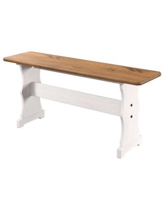 Solid Pine Corner Dining Booth in Distressed White