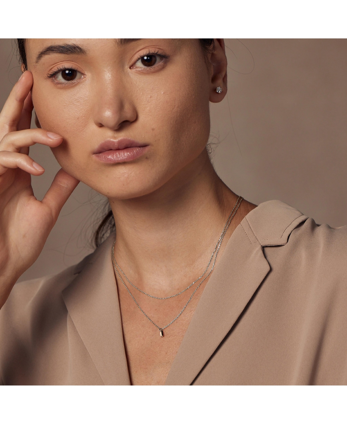 Sterling Silver Elayna Two Pre-Layered Opal Set Necklace – Delicate Statement, Sun-Kissed Style