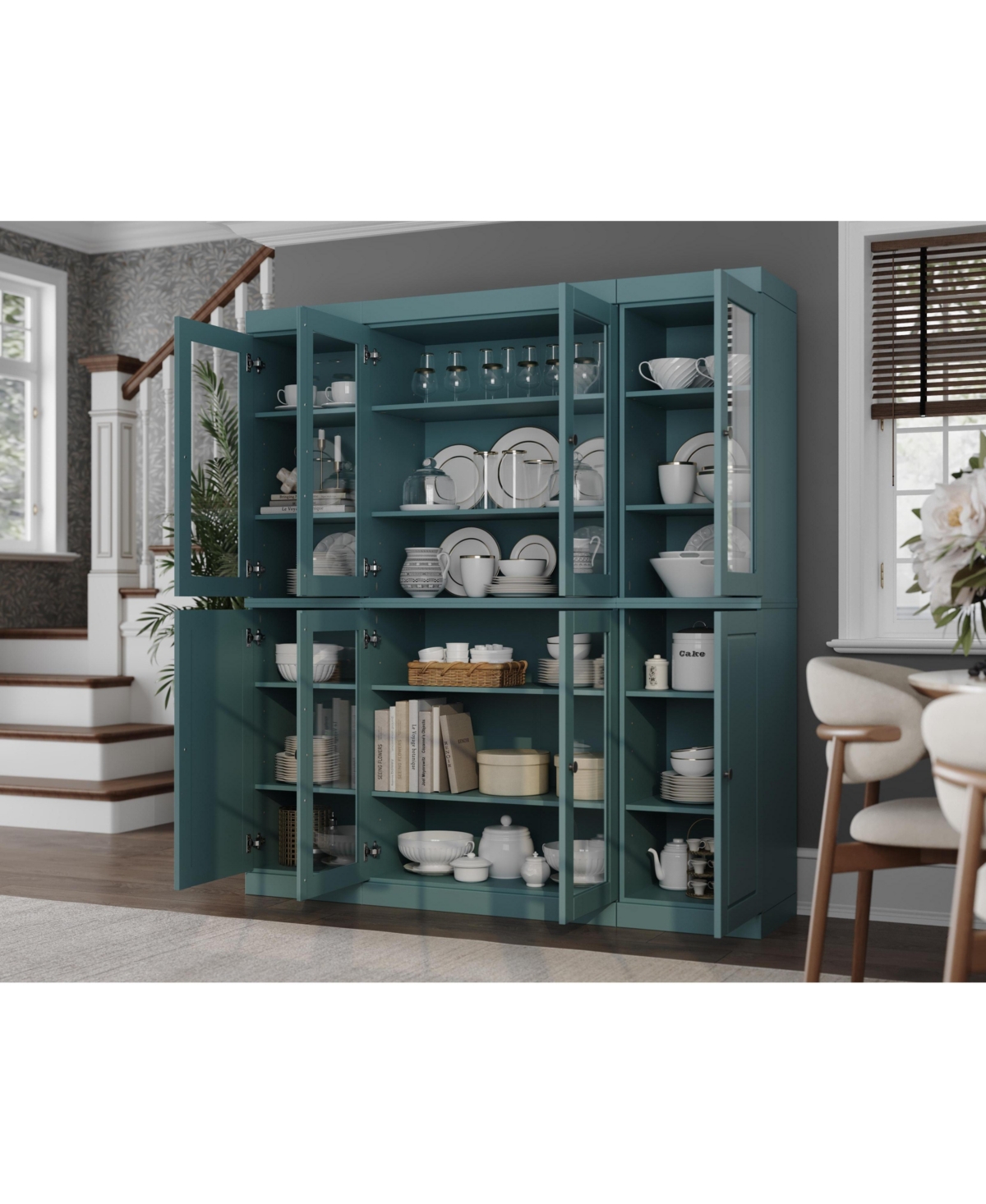 Palace Imports 100% Solid Wood 65" Pantry China Cabinet with Raised Panel