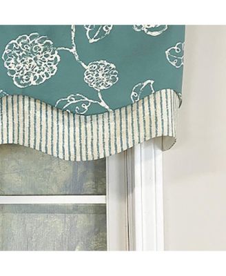 Pouf Floral Glory Valance Black. 3" Rod Pocket, Layered. 50"W X 16"L