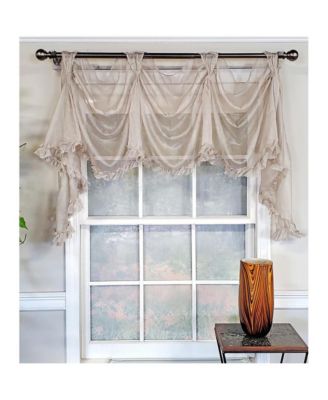 Luxurious Modern Design Classic Sheers Victory Swag 3-Scoop Window Valance 50" x 25"