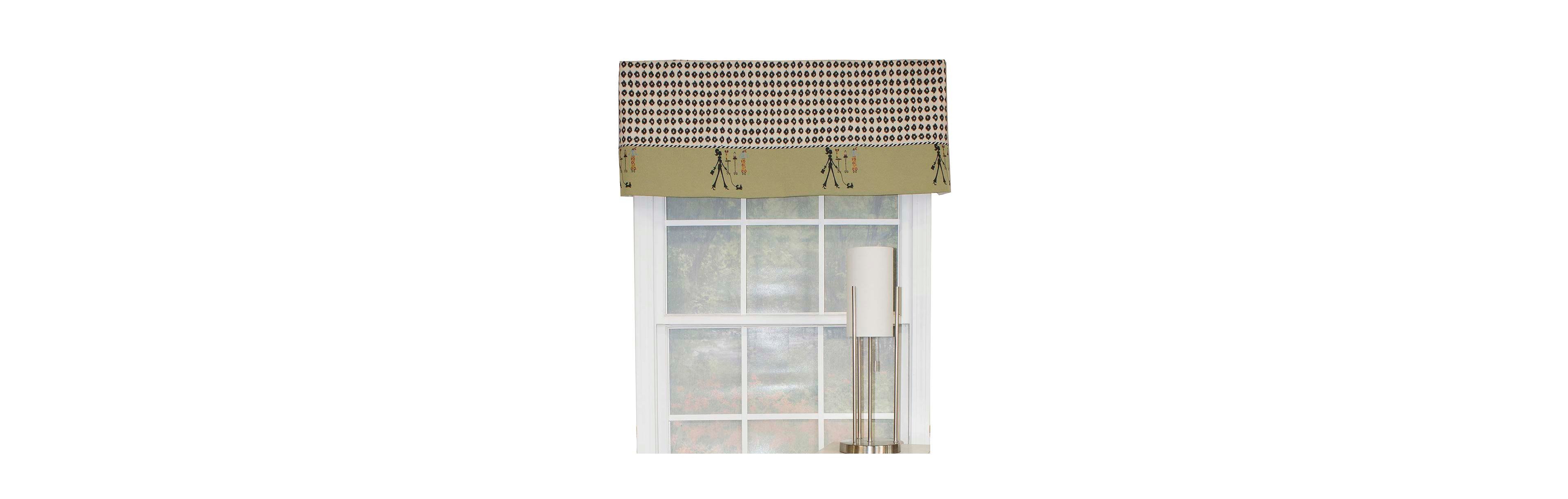 Rlf Home Shopaholic Window Treatment Banded Premium Quality Valance 3" Rod Pocket 50" x 16" sage