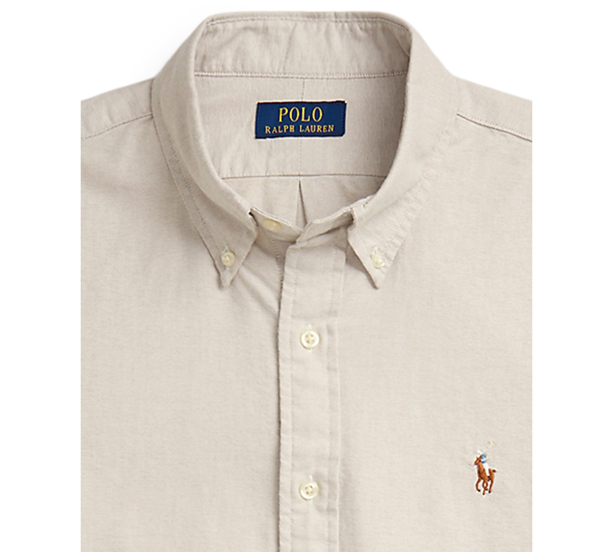Polo Ralph Lauren Classic Fit Short Sleeve Cotton Button-down Oxford Shirt In Neutral