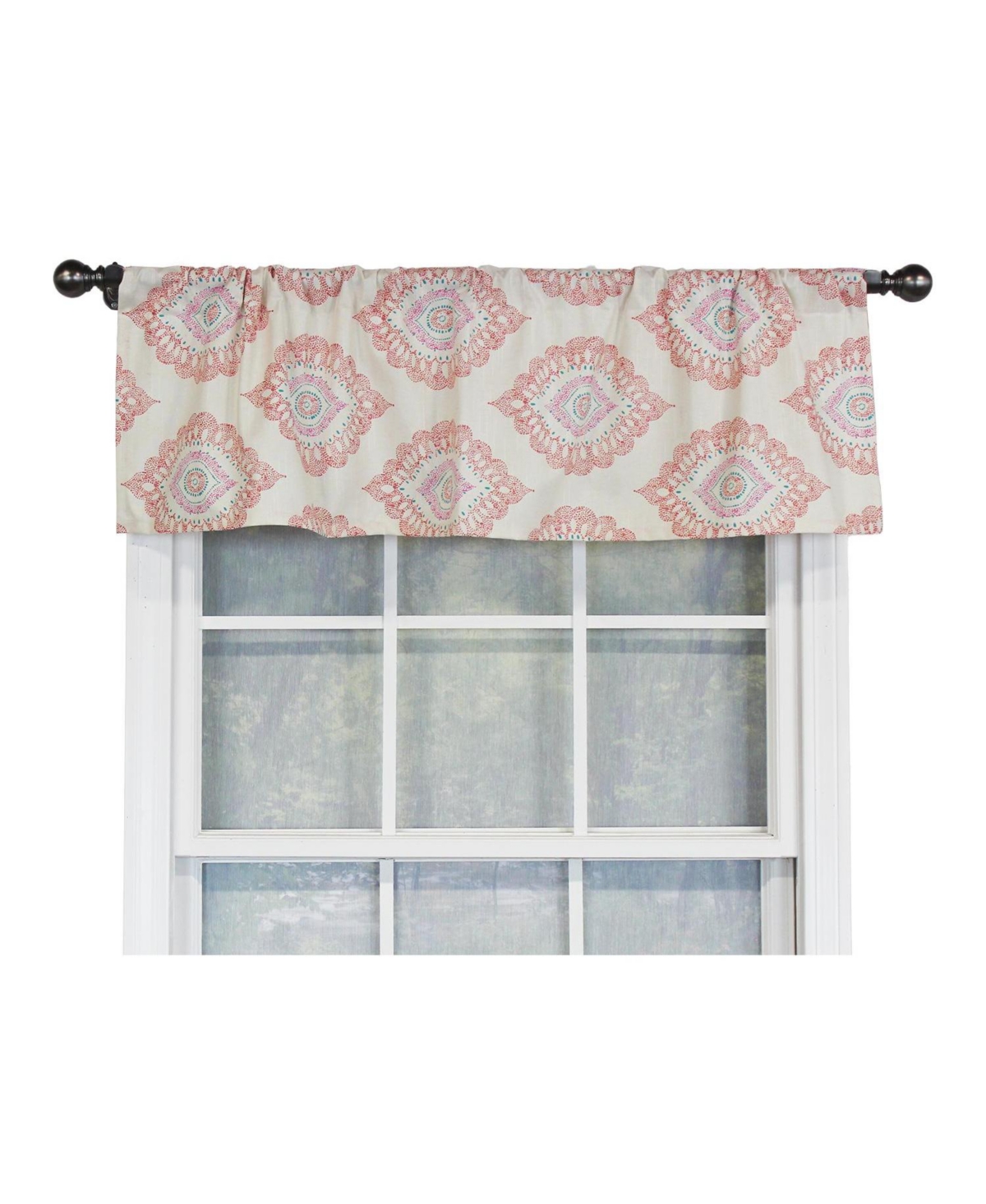 Rlf Home Exquisite Tailored 100% Cotton with Fully Lined 3" Rod Pocket Valnance for Windows 50" x 14" Scarlet