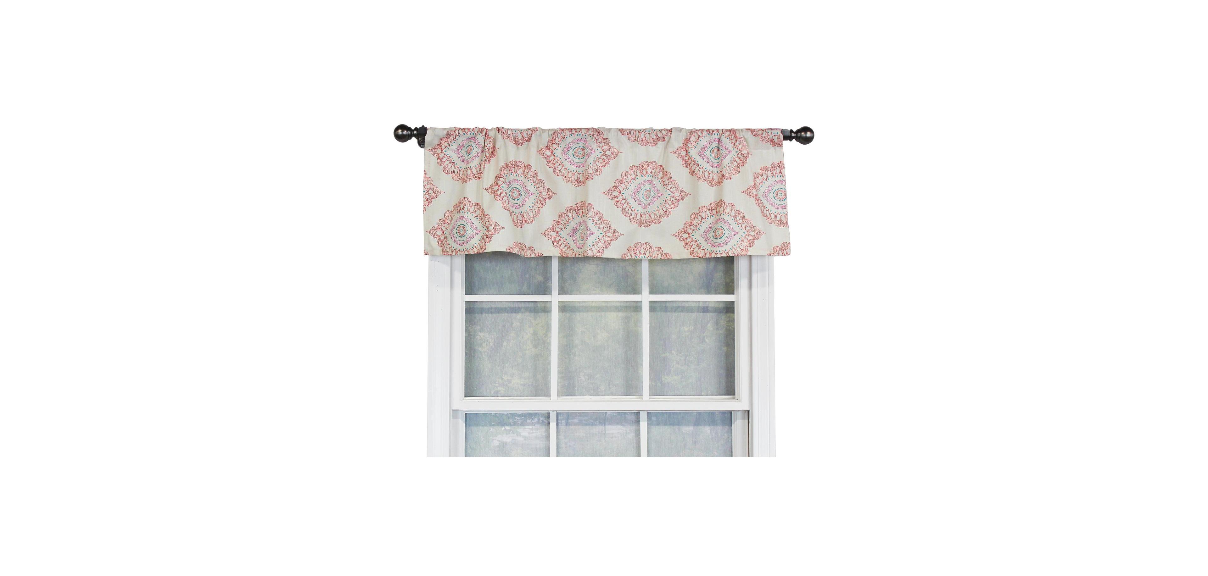 Rlf Home Exquisite Tailored 100% Cotton with Fully Lined 3" Rod Pocket Valnance for Windows 50" x 14" Scarlet