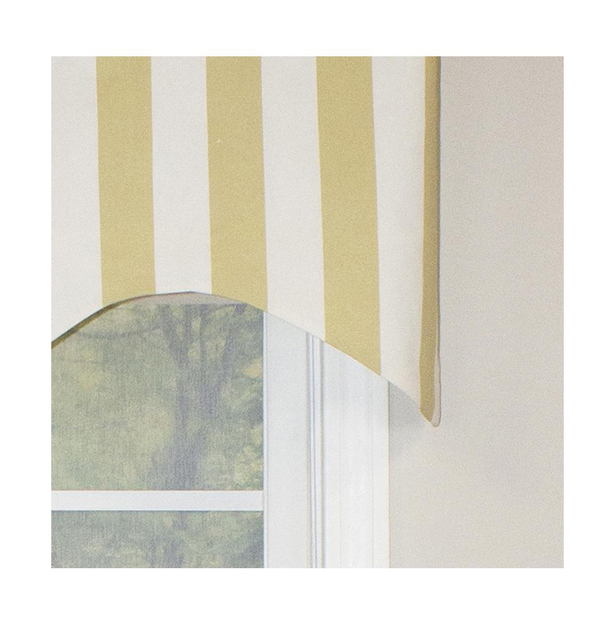 Beach Stripe Style Cornice 3" Rod Pocket Valance 50" x 17" Tan by Rlf Home