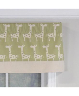 Girafee Banded 100% Cotton with Fully Lined 3" Rod Pocket Valnance for Windows 50" x 15" Fern