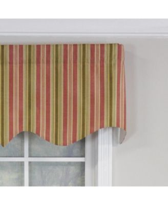 Dell Stripe Regal 100% Cotton with Fully Lined 3" Rod Pocket Valnance for Windows 50" x 17" Watermelon