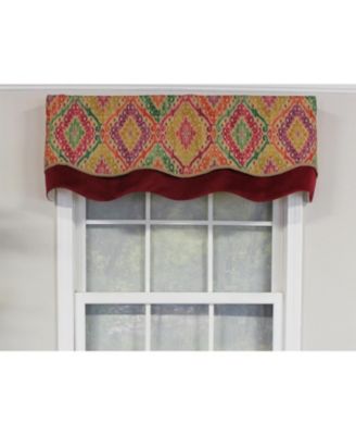 Icicles Trimmed Glory 100% Cotton with Fully Lined 3" Rod Pocket Valnance for Windows 50" x 16" Multi
