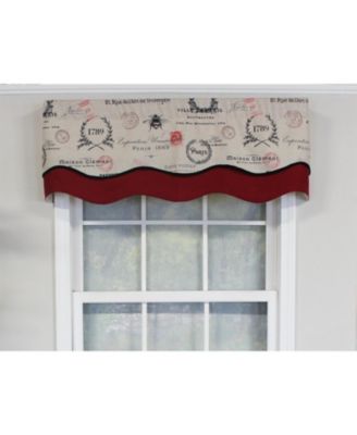Mason Trimmed Glory 100% Cotton with Fully Lined 3" Rod Pocket Valnance for Windows 50" x 16" Linen