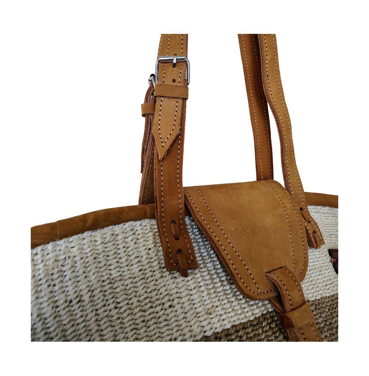 Peaceful Life Handmade Medium Sisal Basket Tote Bag