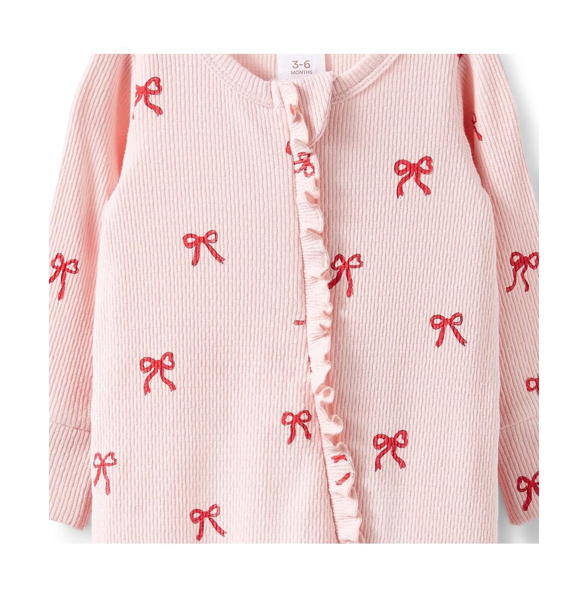 Cotton On Baby Boys Pointelle Ruffle Zip All One