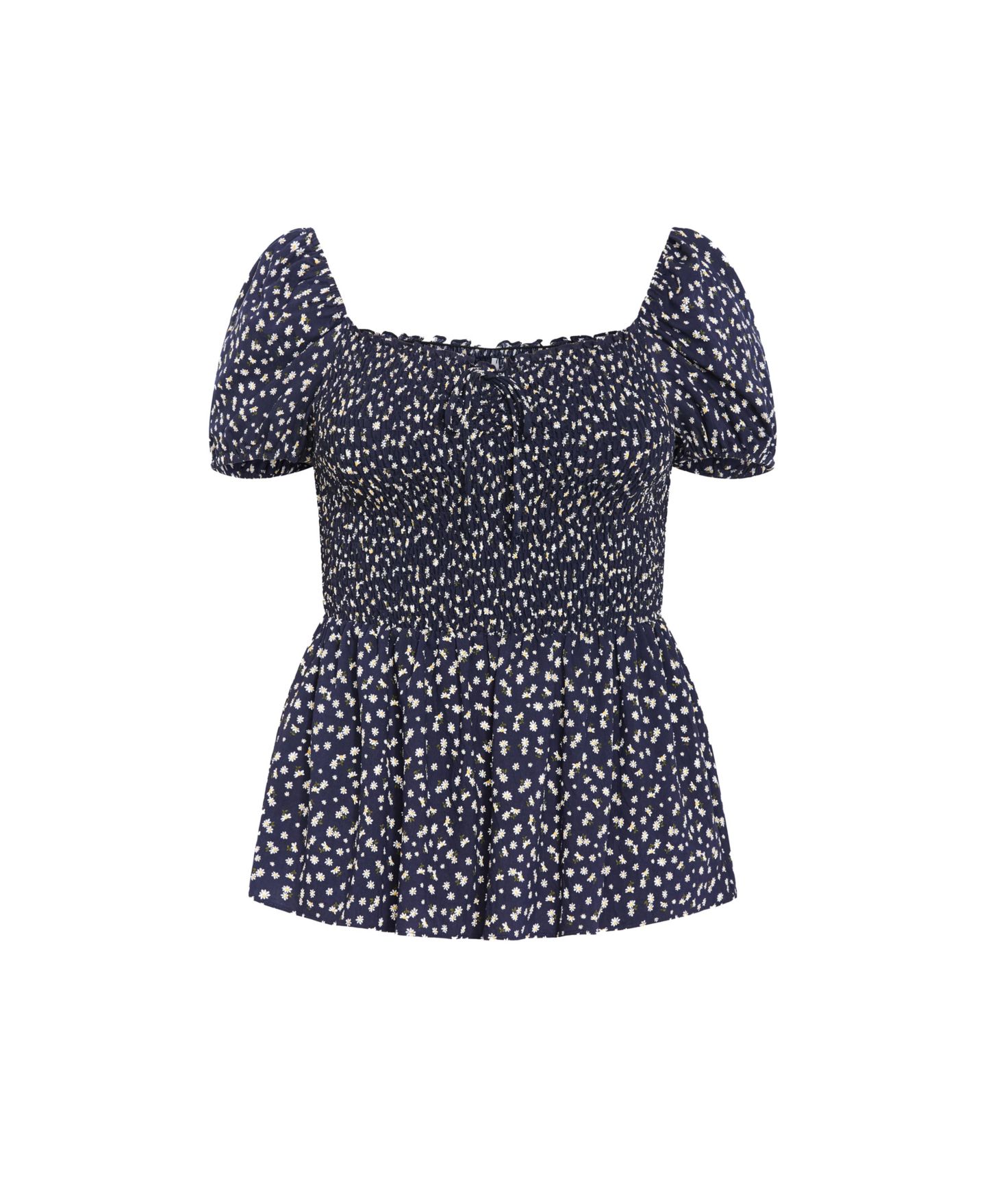Женский топ CITY CHIC Plus Size Azure Shirred Print, цвет: Тёмно-синий — фото 5