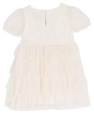 Girls' Toddler 2T-4T Short-Sleeve Glittery Tulle Dress