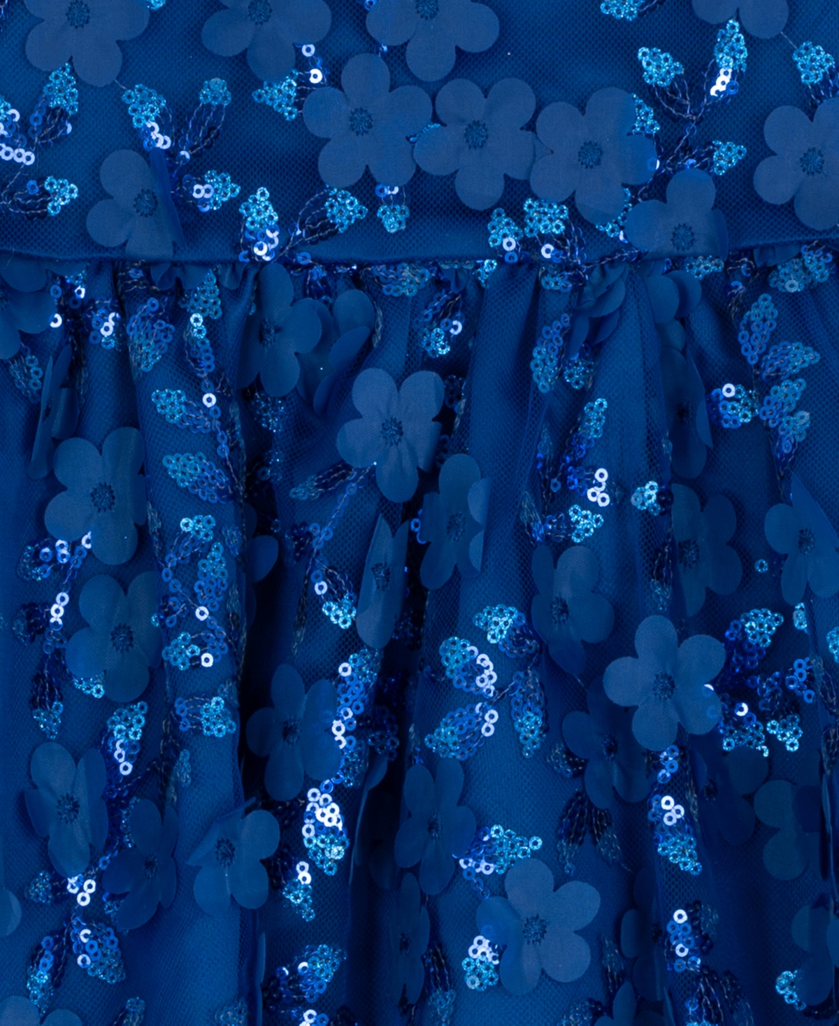 Rare Editions Girls 2T-6X Square Neck Floral Applique Mesh Dress