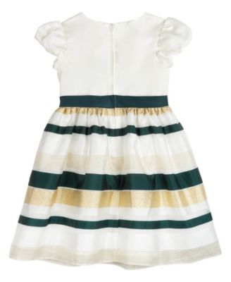 Girls' 4T-6X Bubble-Sleeve Round Neck Dress