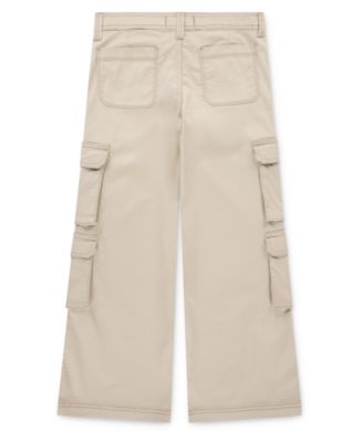 Girls' Wide-Leg Twill Cargo Pants